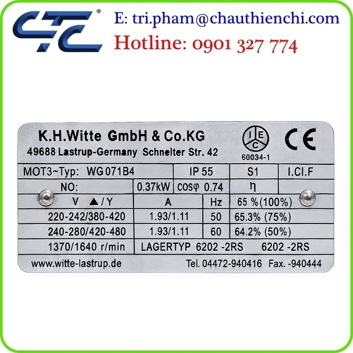 Động cơ điện Witte chính hãng